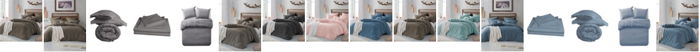 Cathay Home Inc. Microfiber Washed Crinkle Duvet Cover & Shams, 	Full/Queen
